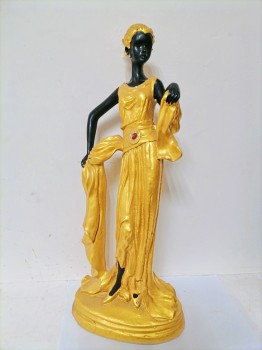 Девушка Африканка в золотом статуэтка ― ИГРУШКИ И СУВЕНИРЫ ОПТОМ В НОВОСИБИРСКЕ