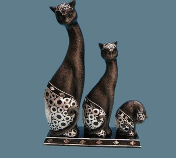 кошка 3шт статуэтка ― ИГРУШКИ И СУВЕНИРЫ ОПТОМ В НОВОСИБИРСКЕ