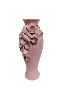ваза Кокетка розовая лепка ― ИГРУШКИ И СУВЕНИРЫ ОПТОМ В НОВОСИБИРСКЕ