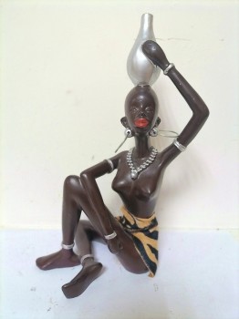 Девушка Африканка сидит статуэтка ― ИГРУШКИ И СУВЕНИРЫ ОПТОМ В НОВОСИБИРСКЕ