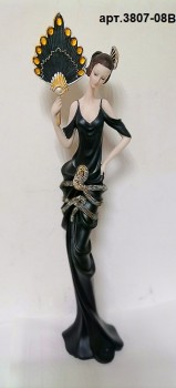 девушка в черном с веером статуя  ― ИГРУШКИ И СУВЕНИРЫ ОПТОМ В НОВОСИБИРСКЕ