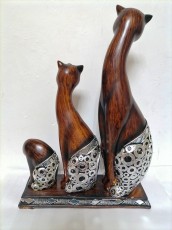 кошка статуэтка серебро 3шт